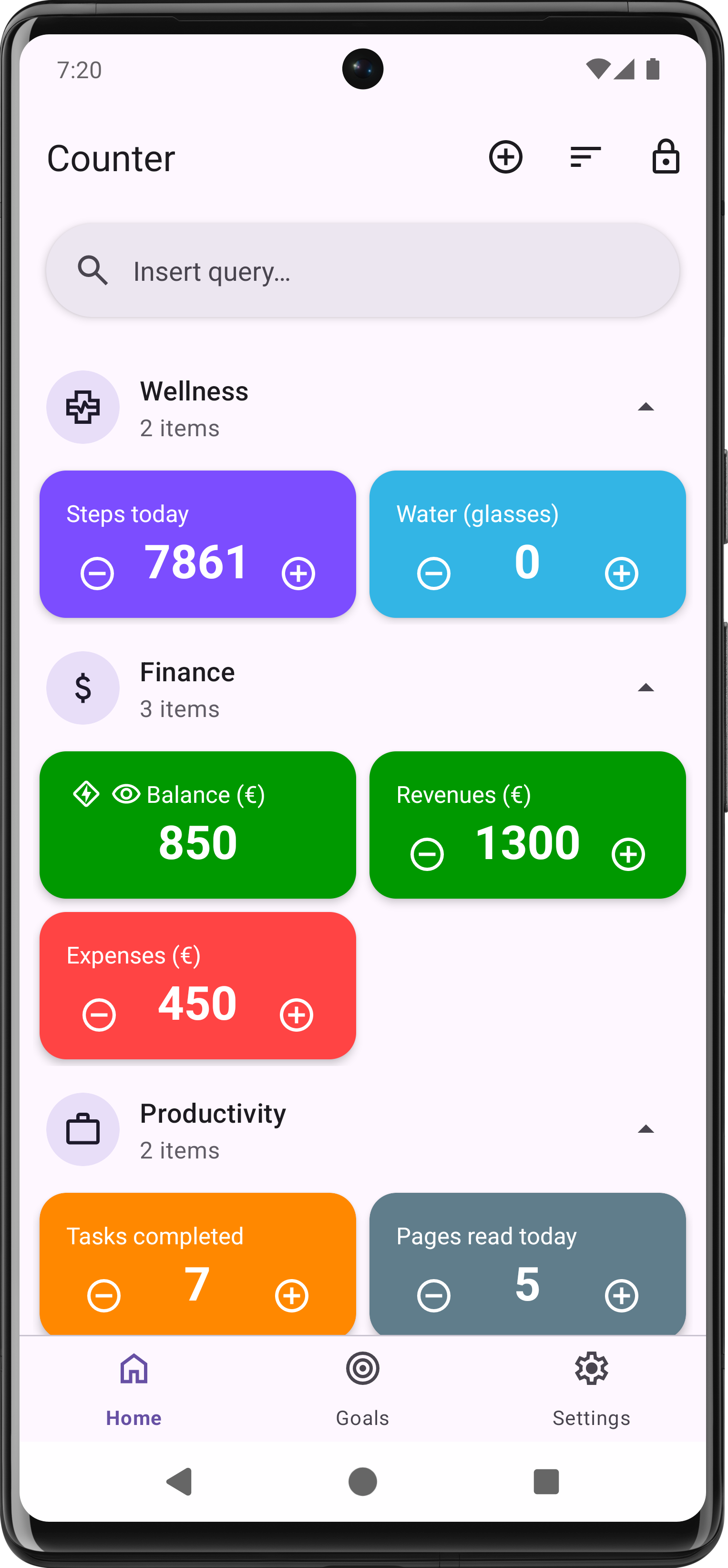 Counter App Home Screen